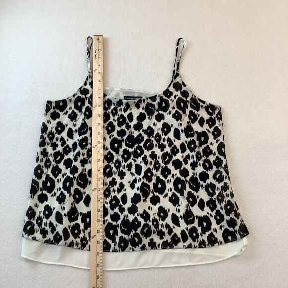 Cynthia‎ Rowley Camisole Womens Medium Black White Double Layer Spaghetti Straps - Picture 7 of 10